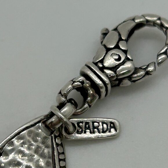 Sarda Sterling Silver Textured Link Bracelet 7.5 Inch For Women Jewelry Elegant - Picture 9 of 12